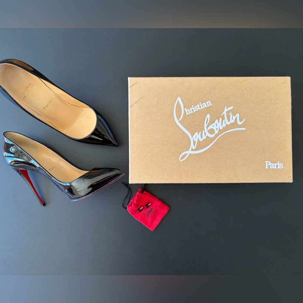 Christian Louboutin Pigalle Follies 100 Patent Black Heels EU 39 - Picture 4 of 17